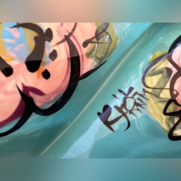 Kelly Jo Kuchar 4 PC Chip & Dip Set. Handpainted Handmade in Mexico. Signed. - Picture 5 of 16